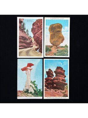 Vintage Postcard Lot Rock Anomalies Garden Gods Tramp Leprechaun Colorado Nature